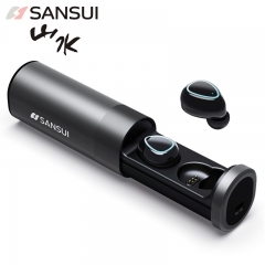 Sansui/山水TWS無線藍(lán)牙X7耳機(jī)運(yùn)動入耳塞式蘋果迷你超小掛耳式跑步安卓手機(jī)開車可接聽電話防水
