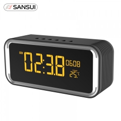 Sansui/山水 H7藍牙音箱大音量超重低音炮小鋼炮3d收音機鬧鐘微信收錢提示音響無線迷你播報器 